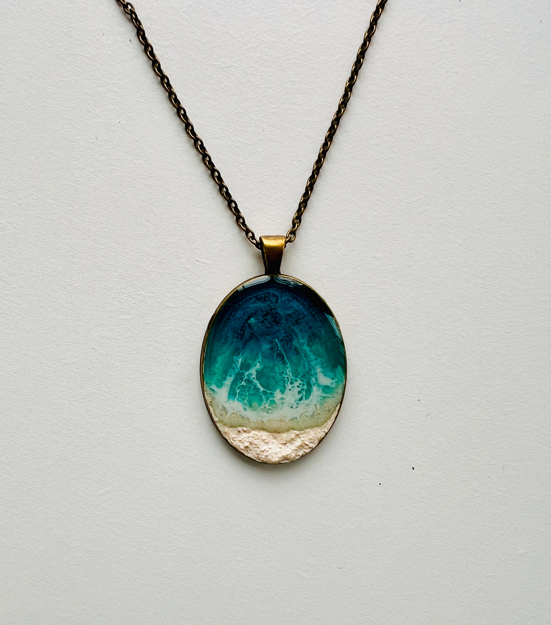 Large Wave Pendant Necklace